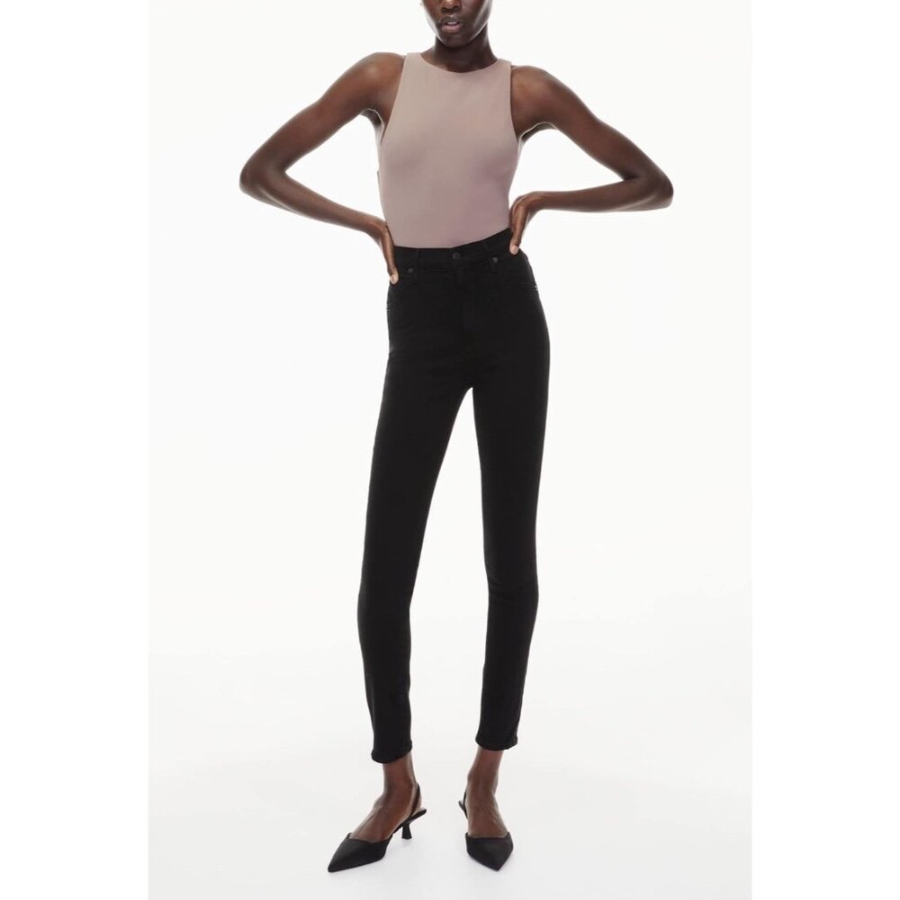 Citizens of Humanity Women’s Size 24 Chrissy Jeans Black Wash Denim Skinny Leg